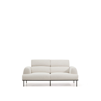 Aurum 2-personers sofa i ecru chenille med foldbar hovedgærde og matgrå metalbund 214 cm FSC Mix Credit