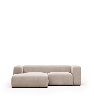 Blok 2-personers sofa chaiselong venstre beige 240 cm