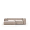 Blok 2-personers sofa chaiselong venstre beige 240 cm