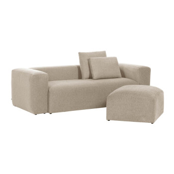 Blok 2-personers sofa i beige chenille, 210 cm FSC Mix Credit