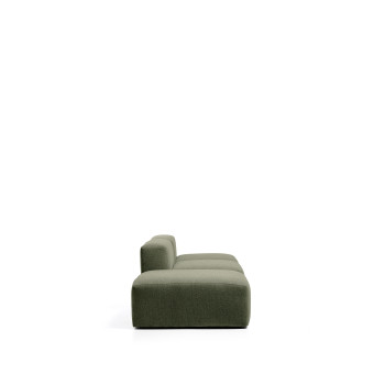 Blok 3-personers sofa med chenille-puf i enden