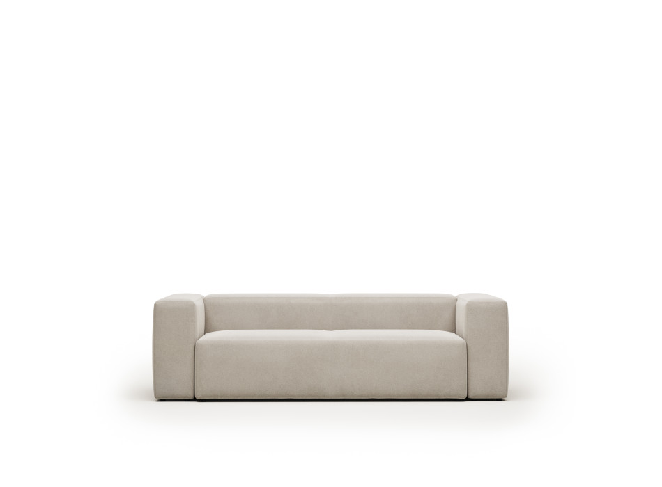 Blok 3-personers sofa i beige chenille, 240 cm FSC Mix Credit