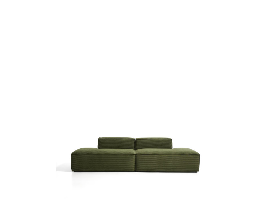 Blok 3-personers sofa i kraftig fløjlsbukser, grøn, 290 cm FSC Mix Credit