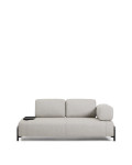 Compo 2-personers sofa i gråbeige med lille bakke og sort metalstel 200 cm FSC Mix Credit