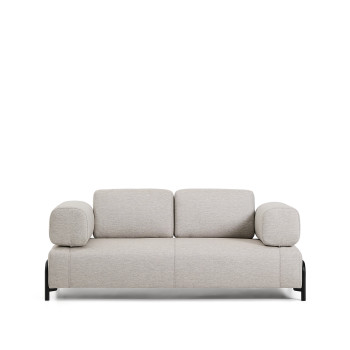 Compo 2-personers sofa i gråbeige med sort metalstel, 200 cm FSC Mix Credit