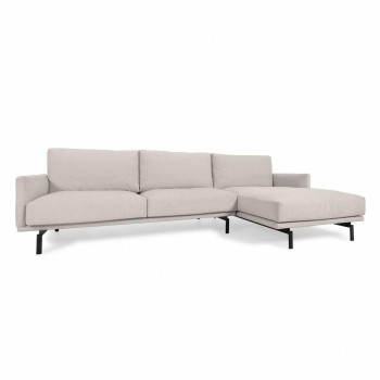Galene 4-personers sofa med chaiselong i højre side, beige, 314 cm