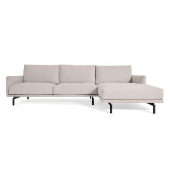 Galene 4-personers sofa med chaiselong i højre side, beige, 314 cm