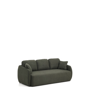 Laira 3-personers sovesofa i mørkegrøn chenille, 218 cm FSC Mix Credit