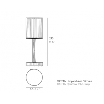 Gatsby cylinderformet bordlampe 54253Y Vondom