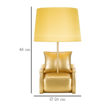 GUL MIDTÅRHUNDREDS SENGLAMPE