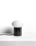 Idela bordlampe i røget glas og sort marmor Ø 15 cm