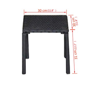 Solsenge med polyrattanbord