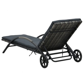 Solsenge med polyrattanbord