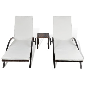 Liggestole med polyrattanbord