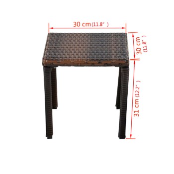 Solsenge med polyrattanbord
