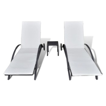 Solsenge med polyrattanbord
