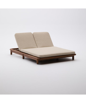 Turqueta dobbelt liggestol i 100% FSC massivt teaktræ