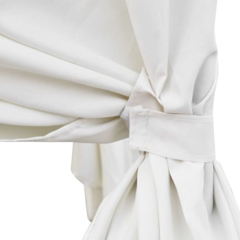 Brun polyrattan liggestol med gardiner