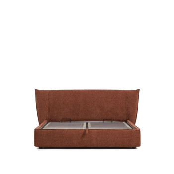 Arvian udtagelig seng i terracotta chenille med åbning til madras 180 x 200 cm
