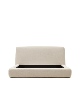 Martina seng med aftageligt betræk i ecru lammeskind 