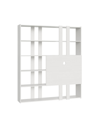 Kato TV-bord Bogreol - Composition H Kato 6R 2 sider 2 lange bånd 2 korte bånd 2 mellemstore bånd TV-panel Hvid Ask