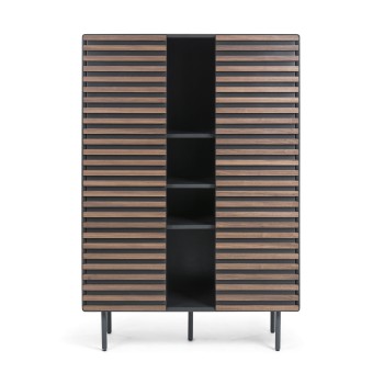 Kesia reol 105 x 155 cm valnød, mat grafit MDF