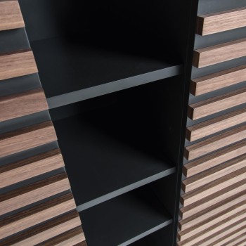 Kesia reol 105 x 155 cm valnød, mat grafit MDF