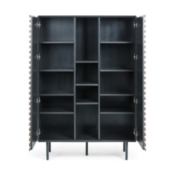 Kesia reol 105 x 155 cm valnød, mat grafit MDF
