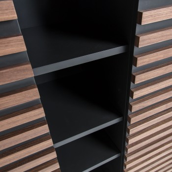 Kesia reol 105 x 155 cm valnød, mat grafit MDF