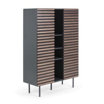 Kesia reol 105 x 155 cm valnød, mat grafit MDF