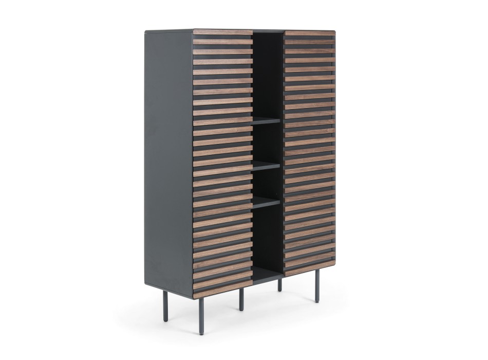 Kesia reol 105 x 155 cm valnød, mat grafit MDF
