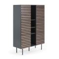 Kesia reol 105 x 155 cm valnød, mat grafit MDF