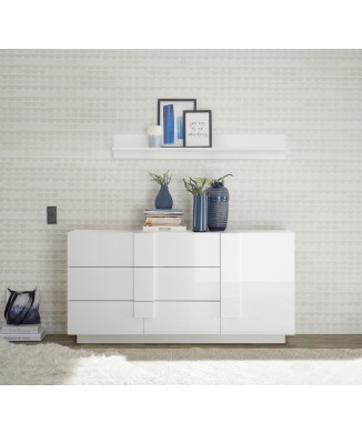 JUPITER skænk med 1 låge og 3 skuffer, 182x44x90 cm