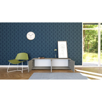 Lumina Højglans Hvid Skænk/TV-bord/Høj Skænk - 4-dørs TV-bord 172x40x48 cm Lumina Højglans Hvid