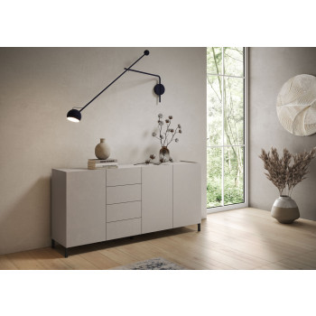 Solaria Hvid Skænk/TV-bord/Høj Skænk - 3-dørs Skænk 130x40x84 cm Solaria Hvid