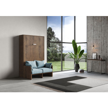 Mod. Kentaro Fransk 140 med sofa - Kentaro 140 dobbeltseng med sofa i hvid ask, lyseblå