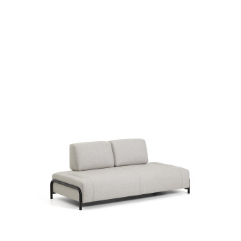 Compo 2-personers sofa i gråbeige med sort metalstel, 200 cm, FSC Mix Credit