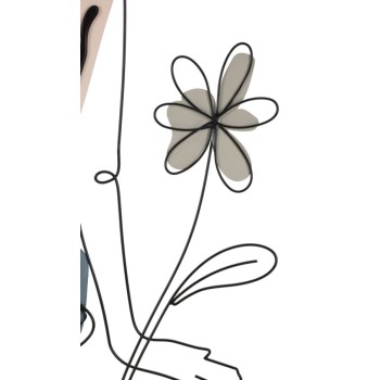 DAME MED BLOMSTER VÆGPANEL