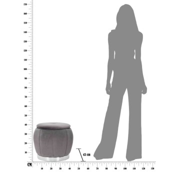 PARIS GRÅ/SØLV PUFF/BEHOLDER