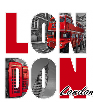 LONDON I BOGSTAVER maleri G2200 PINTDECOR