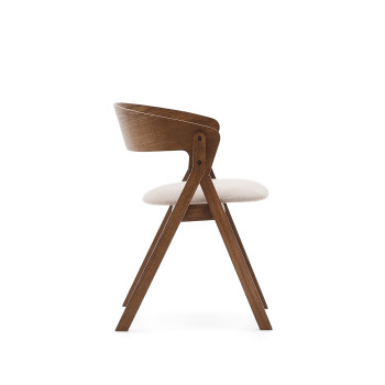 Godia stol i askefiner med wenge-finish og beige chenille