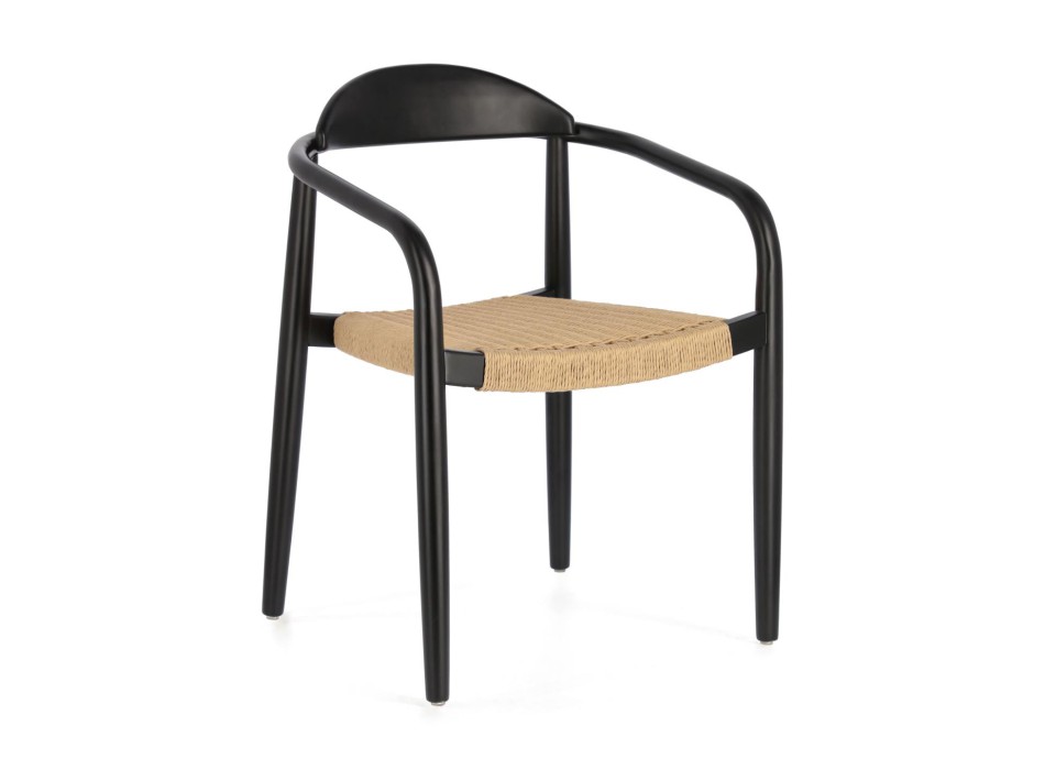 Nina stol i massivt akacietræ med sort finish