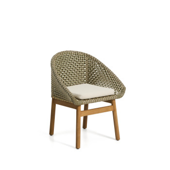 Olbia stol i syntetisk rattan og 100% FSC teak massivt træ