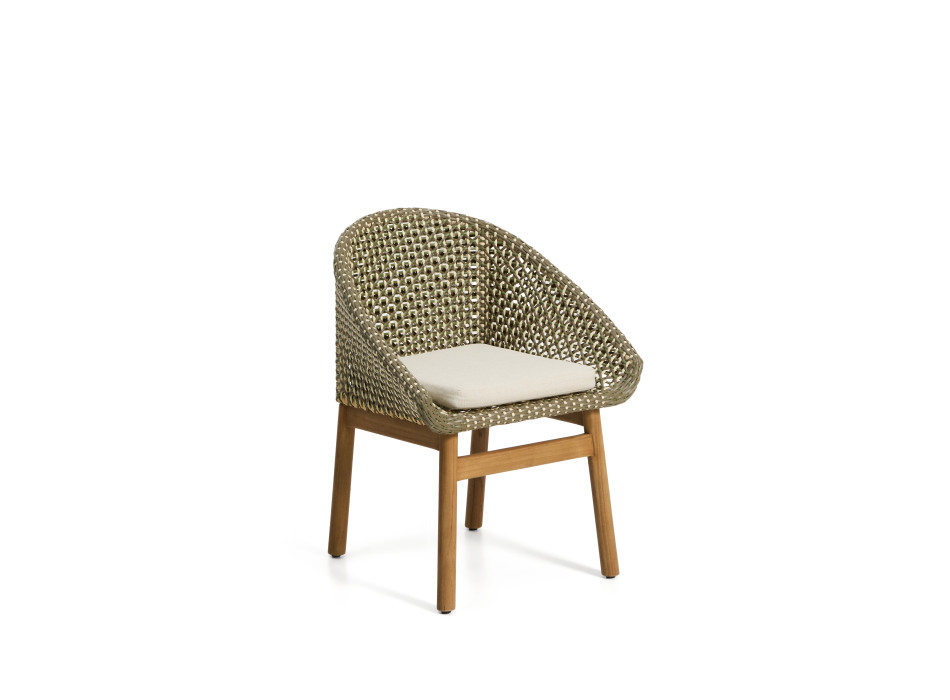 Olbia stol i syntetisk rattan og 100% FSC teak massivt træ