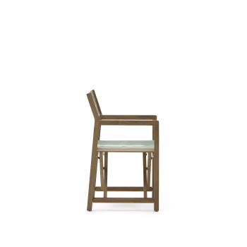 Vilara foldbar udendørsstol med grønne og beige striber lavet af 100% FSC massivt akacietræ.