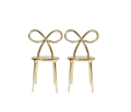 QEEBOO Ribbon Chair med metalfinish, sæt med 2