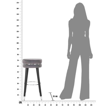 PARIS GRÅ/SØLV BARSTOL