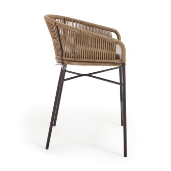 Yanet skammel i beige reb, højde 65 cm, beige, højde 65 cm