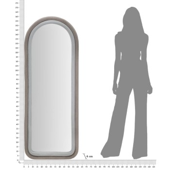 CLOE GRÅ FLØJLS VÆGSPEJL