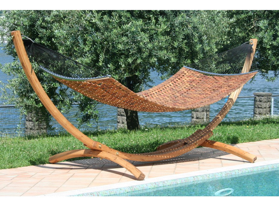 LAMINERED TRÆSTATIV MED HÆNGEKØJE A3000 F6+A3000 HÆNGEKØJE-REDE LÆNESTOL-NETVÆRK